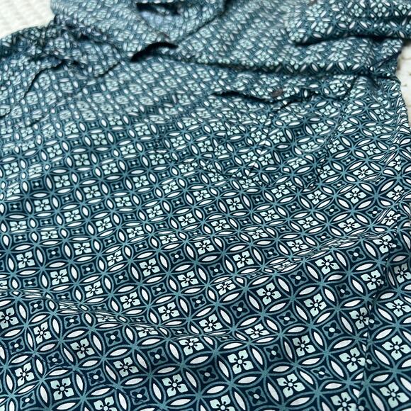 Banana Republic Academia Print Shirtdress Geometric Pattern Long Sleeve Womens 4 - Picture 7 of 10